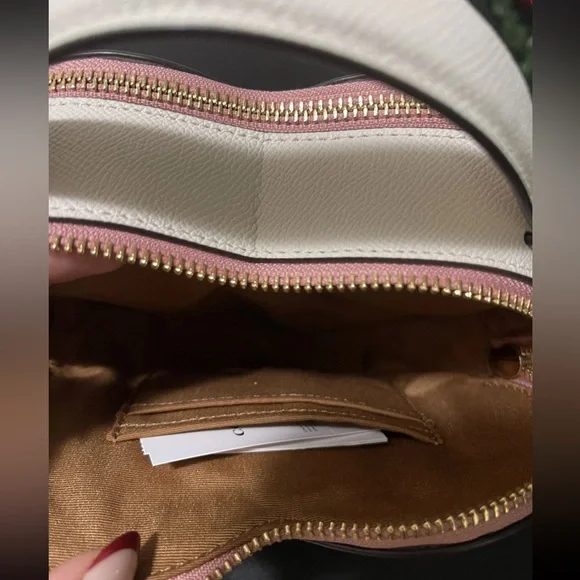 Coach Heart-Shaped Beige and Pink Crossbody Bag - Picture 5 of 8